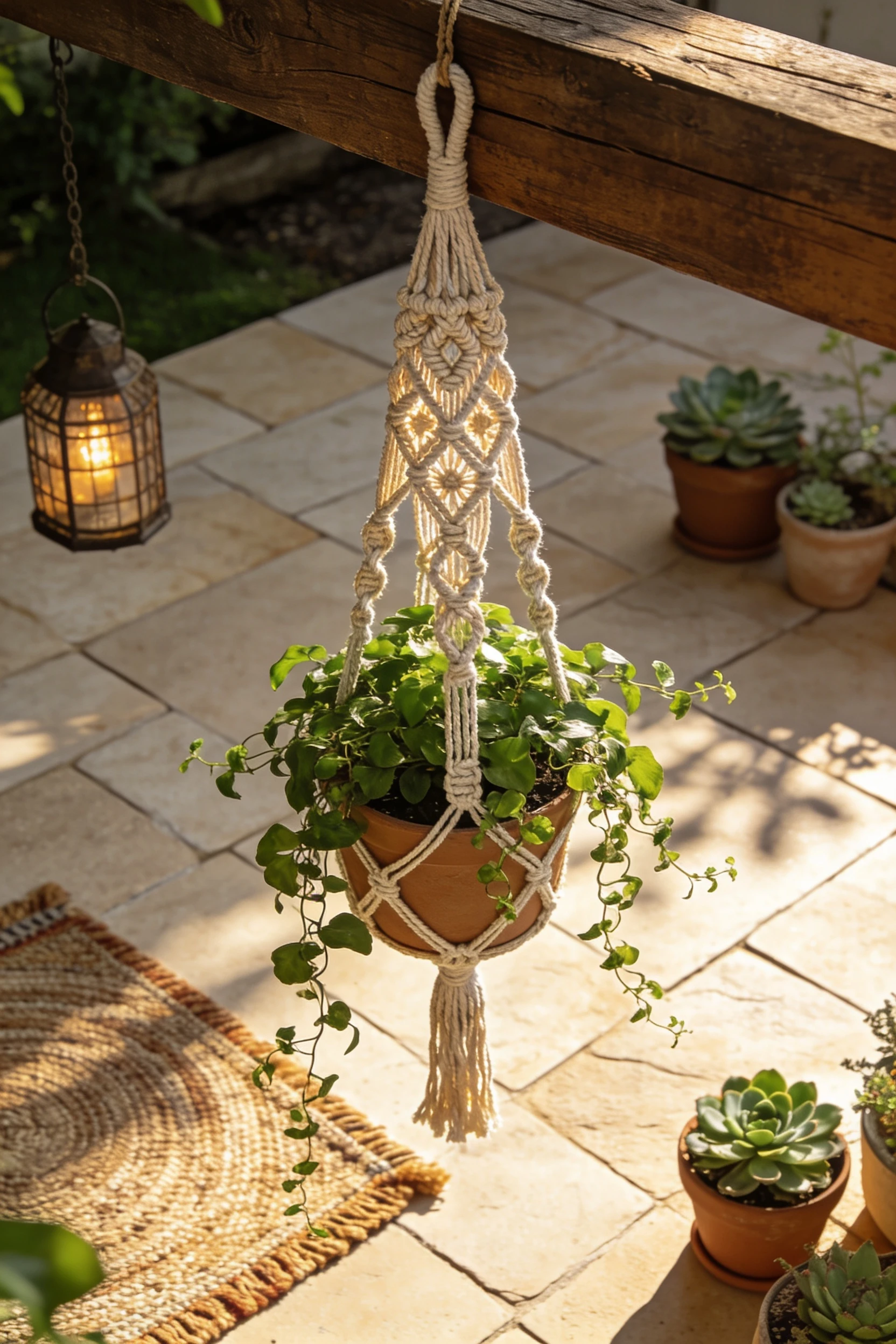 Suspension de Plantes en Macramé