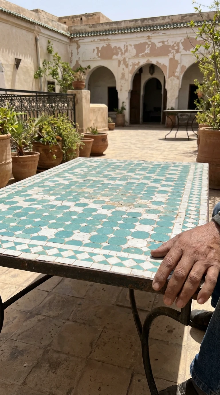 Table Mosaïque Zellige Style Maroc