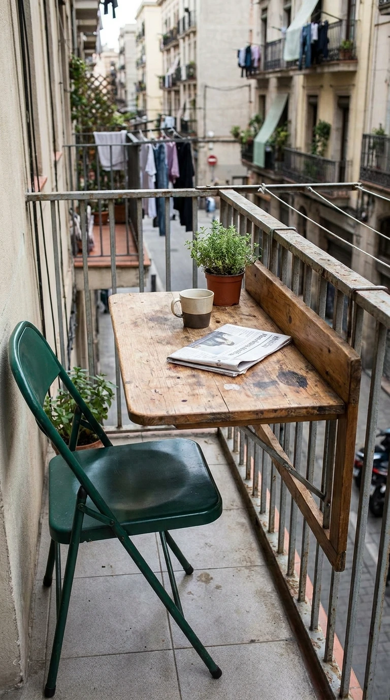 Table Murale Rabattable pour Balcon Étroit