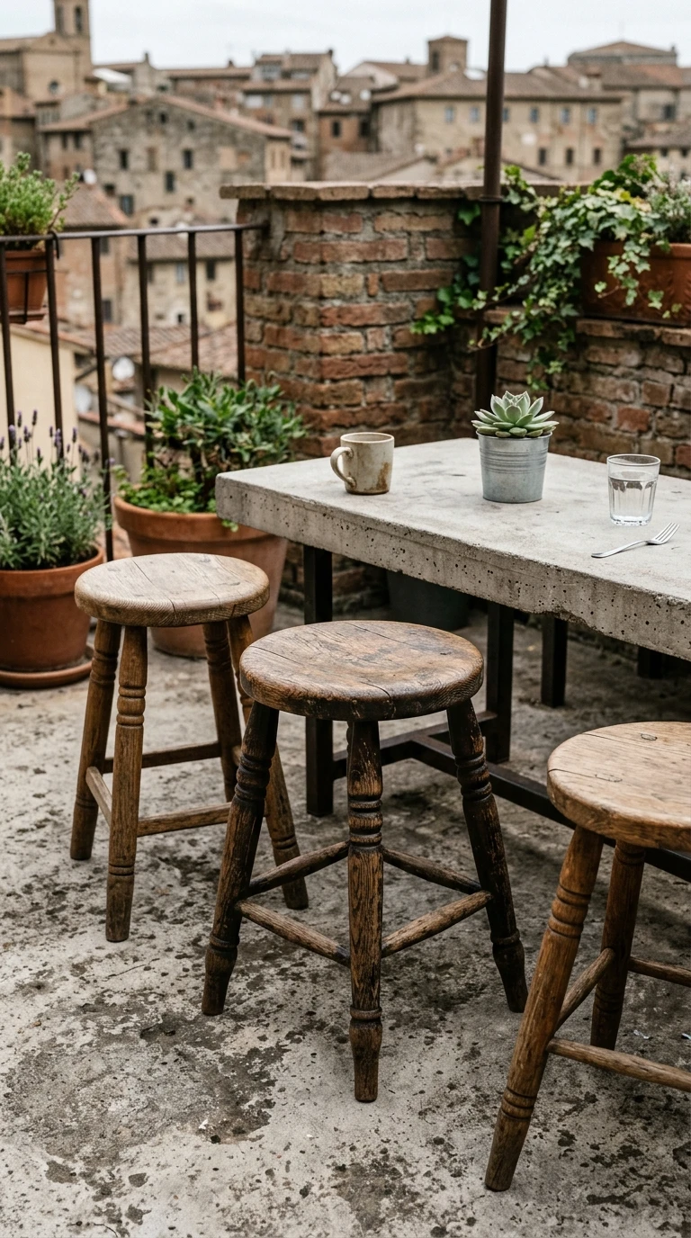 Tabourets Bois Tourné Récupérés