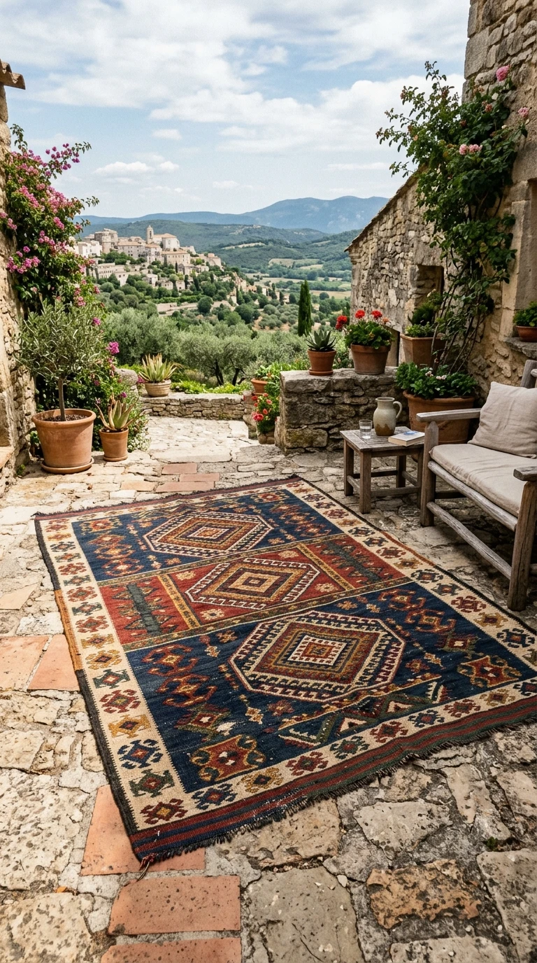 Tapis Berbère ou Kilim Imperméabilisé Outdoor