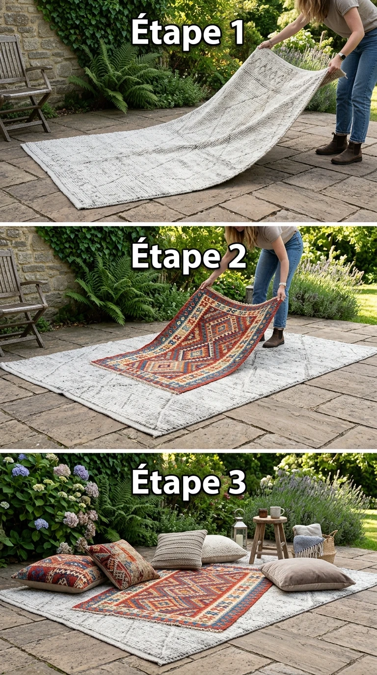 Tapis Superposés en Kilim et Berbère
