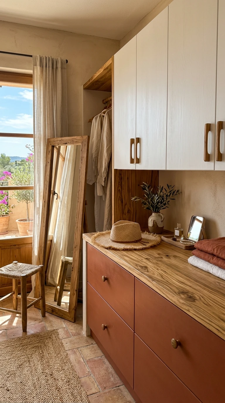 Terracotta + Blanc + Bois Olive