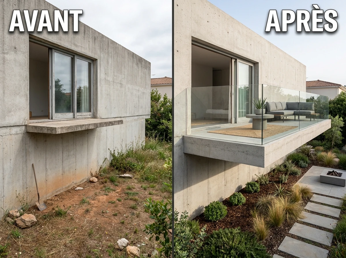 Terrasse en Porte-à-Faux Béton