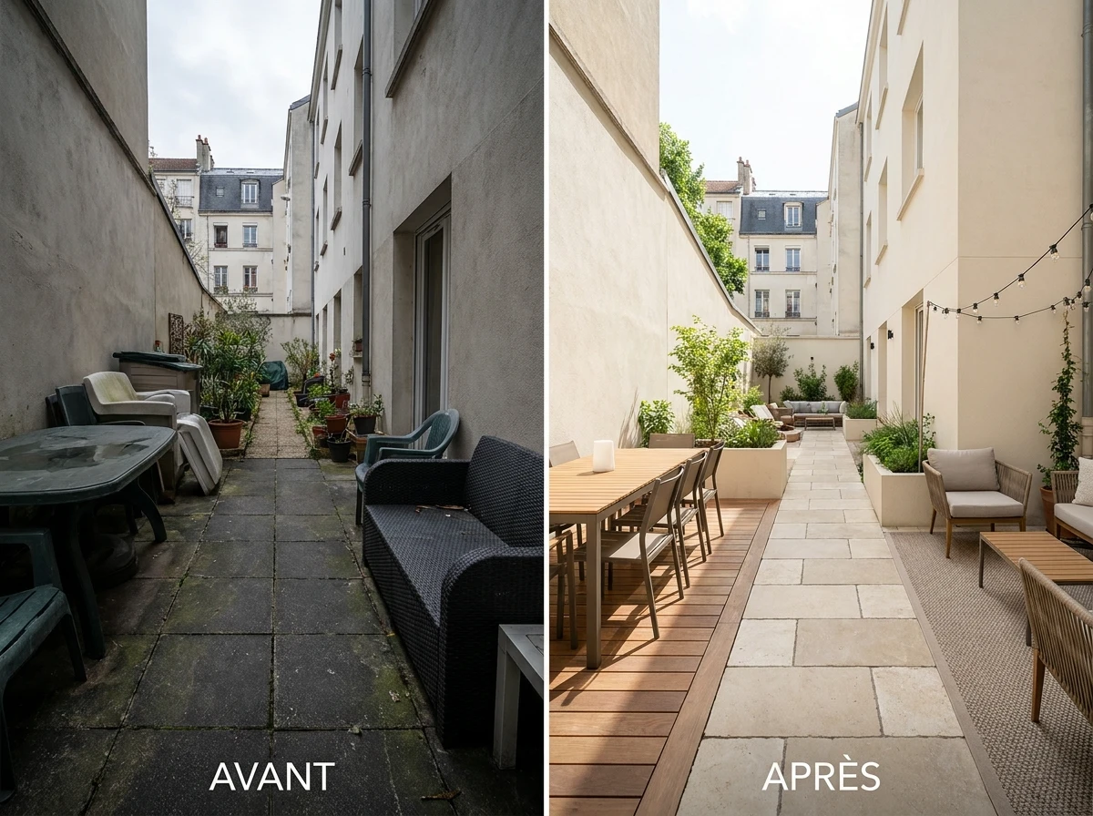 Terrasse Rectangulaire 4x5m (Configuration Longue)