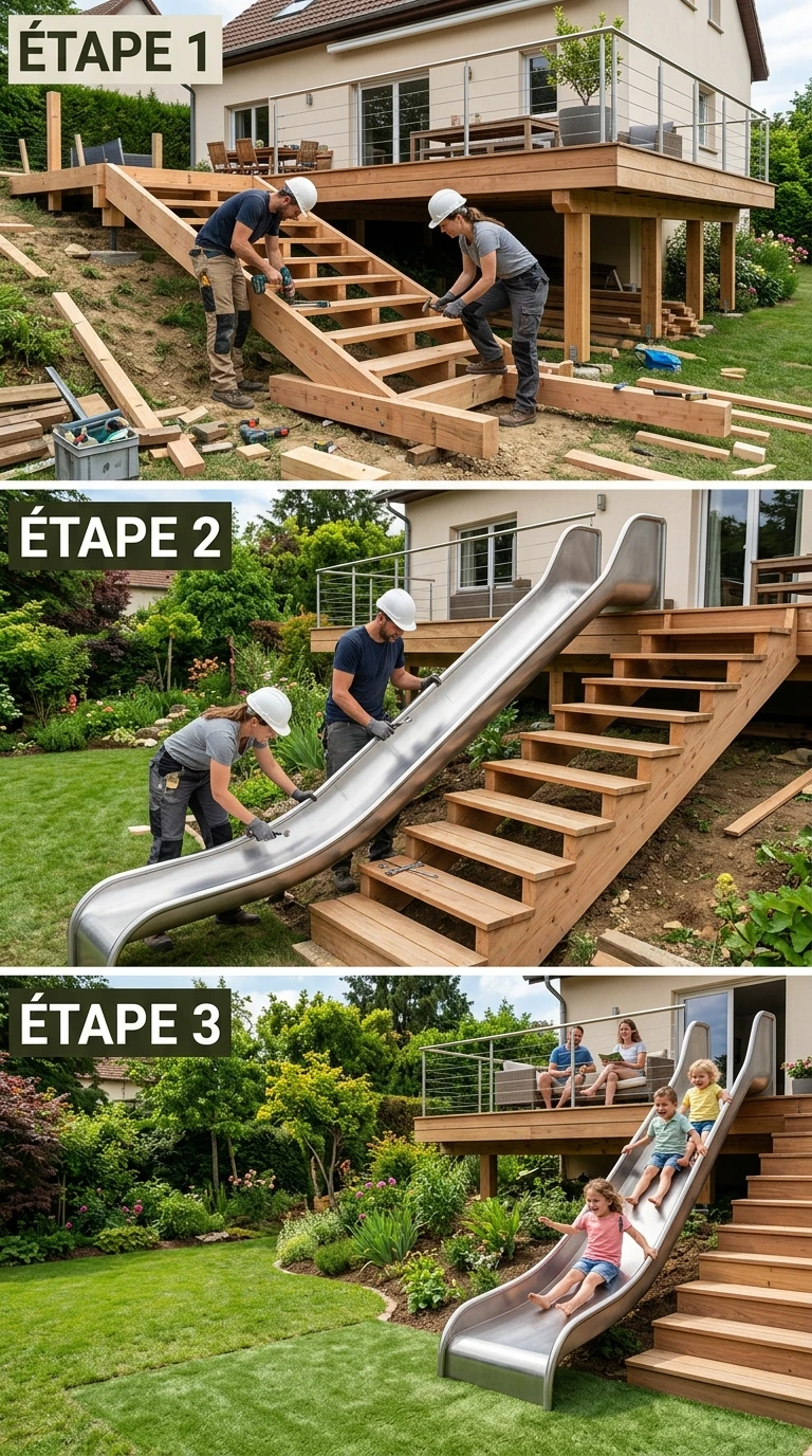 Toboggan Intégré pour les Familles