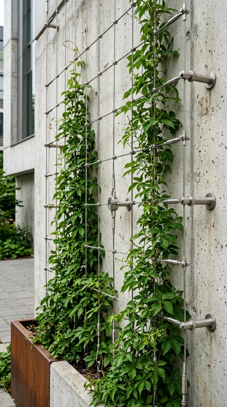 Treillis Inox Câbles Tendus pour Plantes Grimpantes