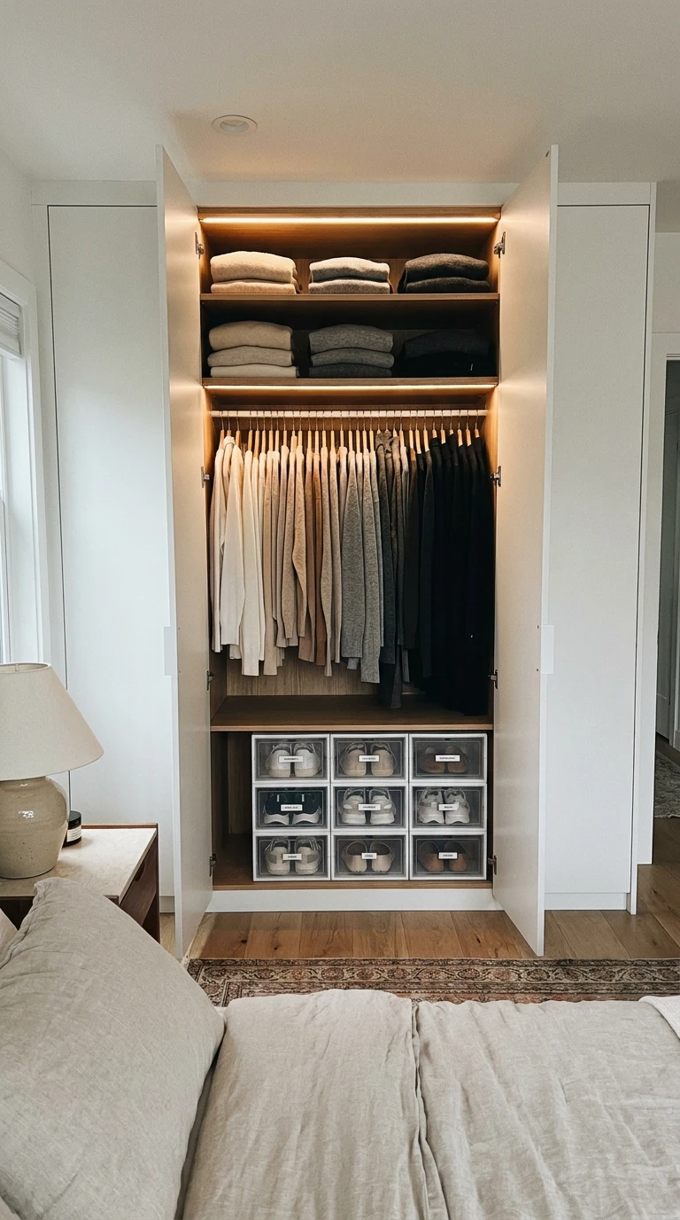 Un Dressing ou Placard Discret et Organisé