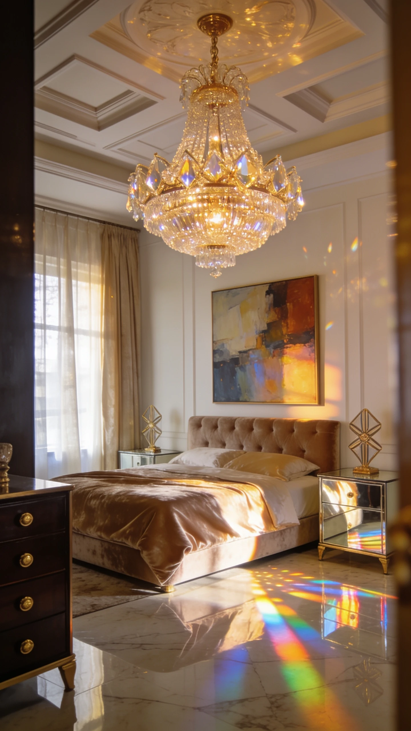 Un Lustre ou une Suspension à Cristaux