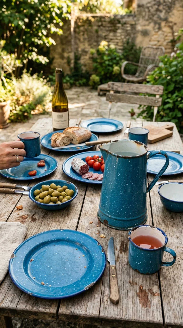 Vaisselle Emaillee Vintage pour les Apéros