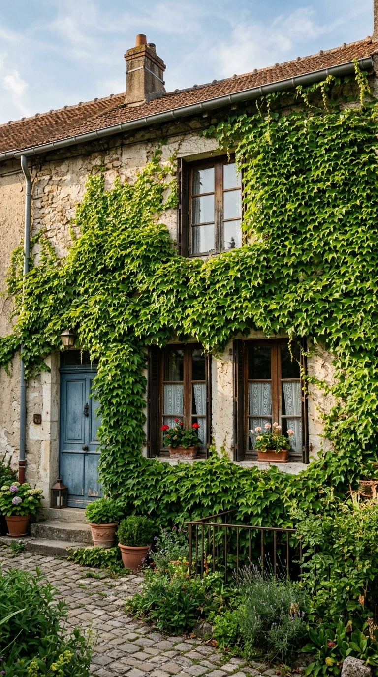 Vigne Vierge Parthenocissus sur Façade
